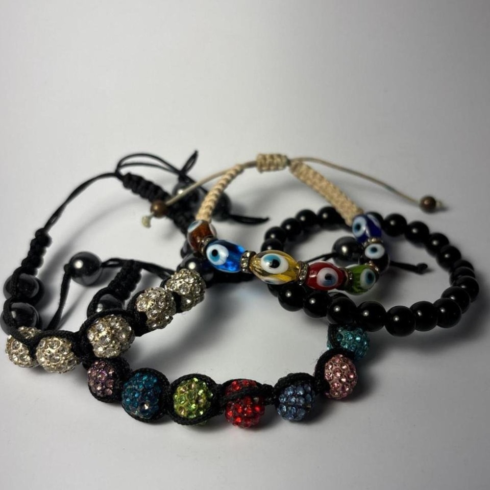 Beaded Bracelet Lot‎ Multicolor Adjustable Boho 4 Piece Witchy